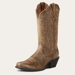 Ariat Ladies Vintage Brown Bomber Round Up Blunt Toe Western Boots