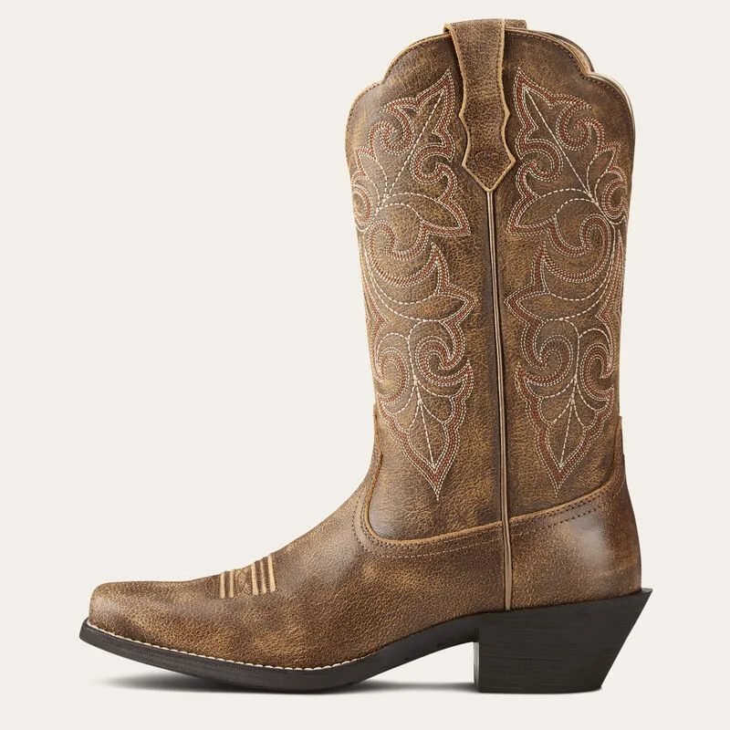 Ariat Ladies Vintage Brown Bomber Round Up Blunt Toe Western Boots