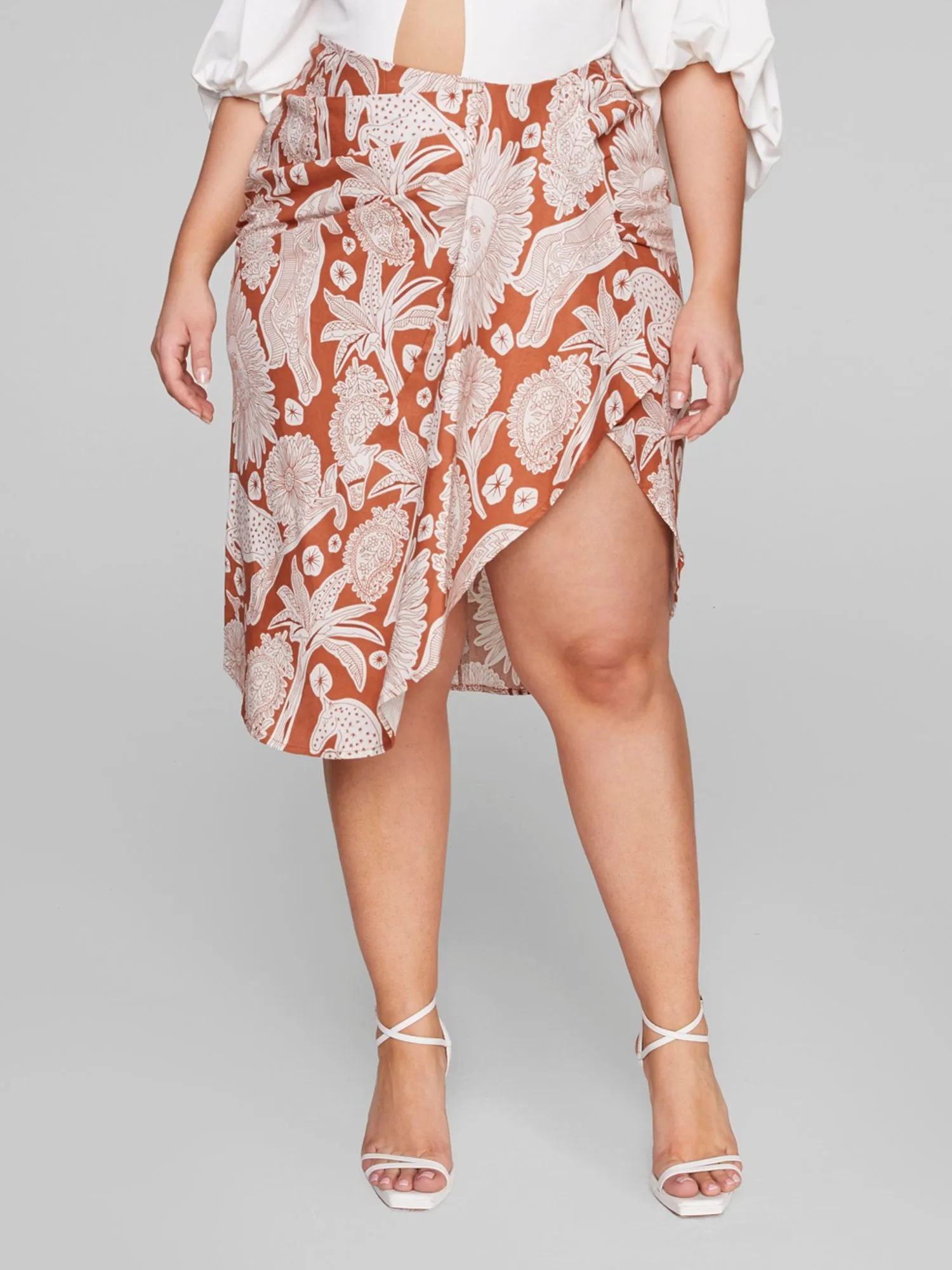 Blythe Faux Wrap Printed Skirt