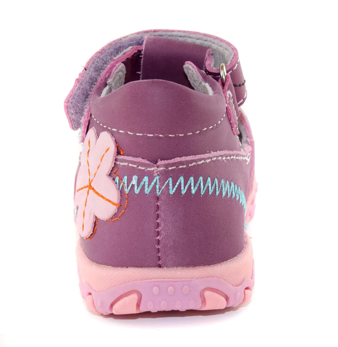 D.D. Step toddler girl sandals mauve with bees and flower size US 4-8