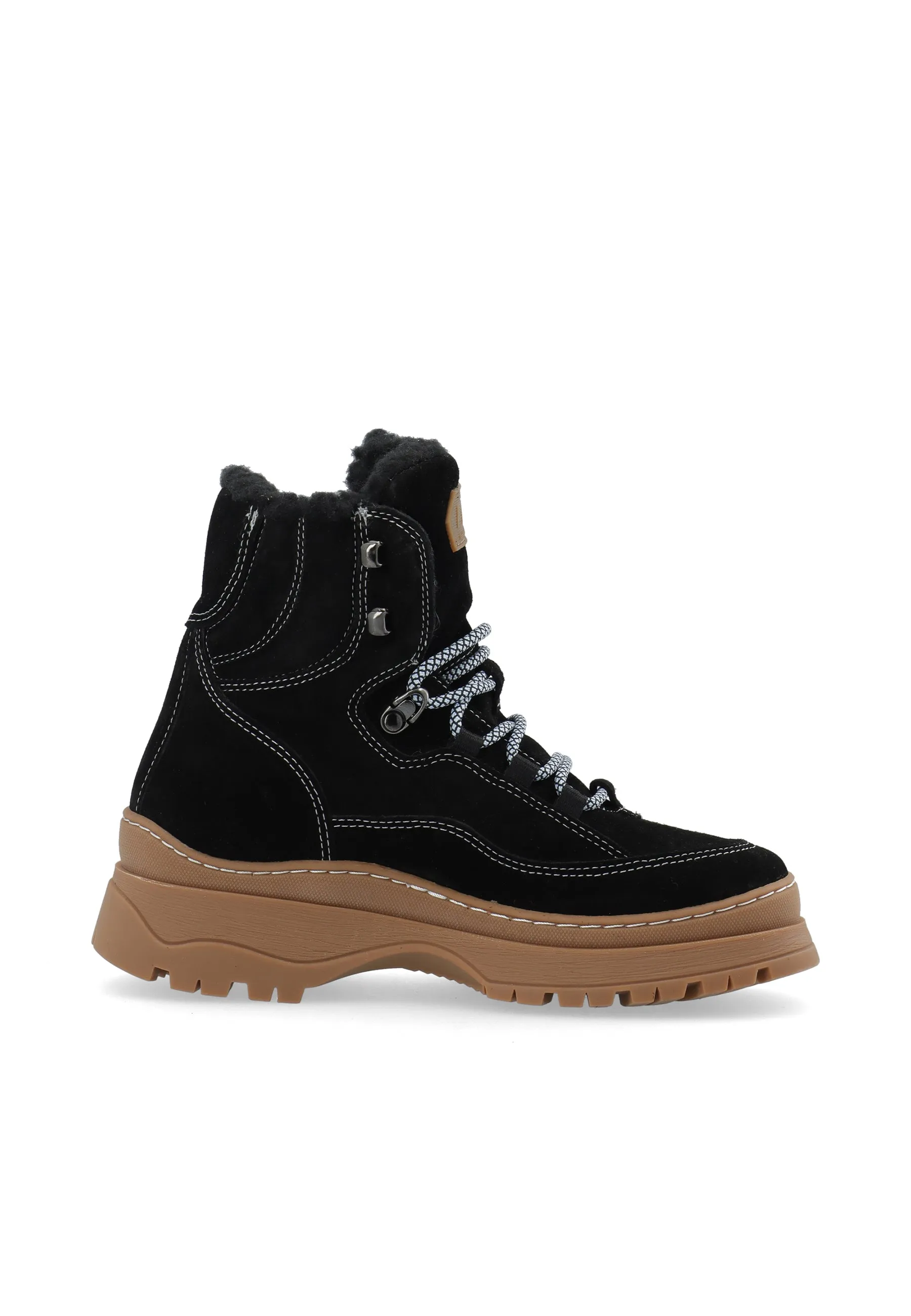 Downhill Black Lace Up Boots