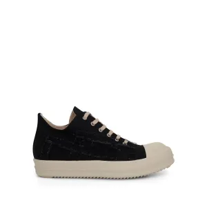 DRKSHDW Slashed Low Denim Sneakers in Black/Milk