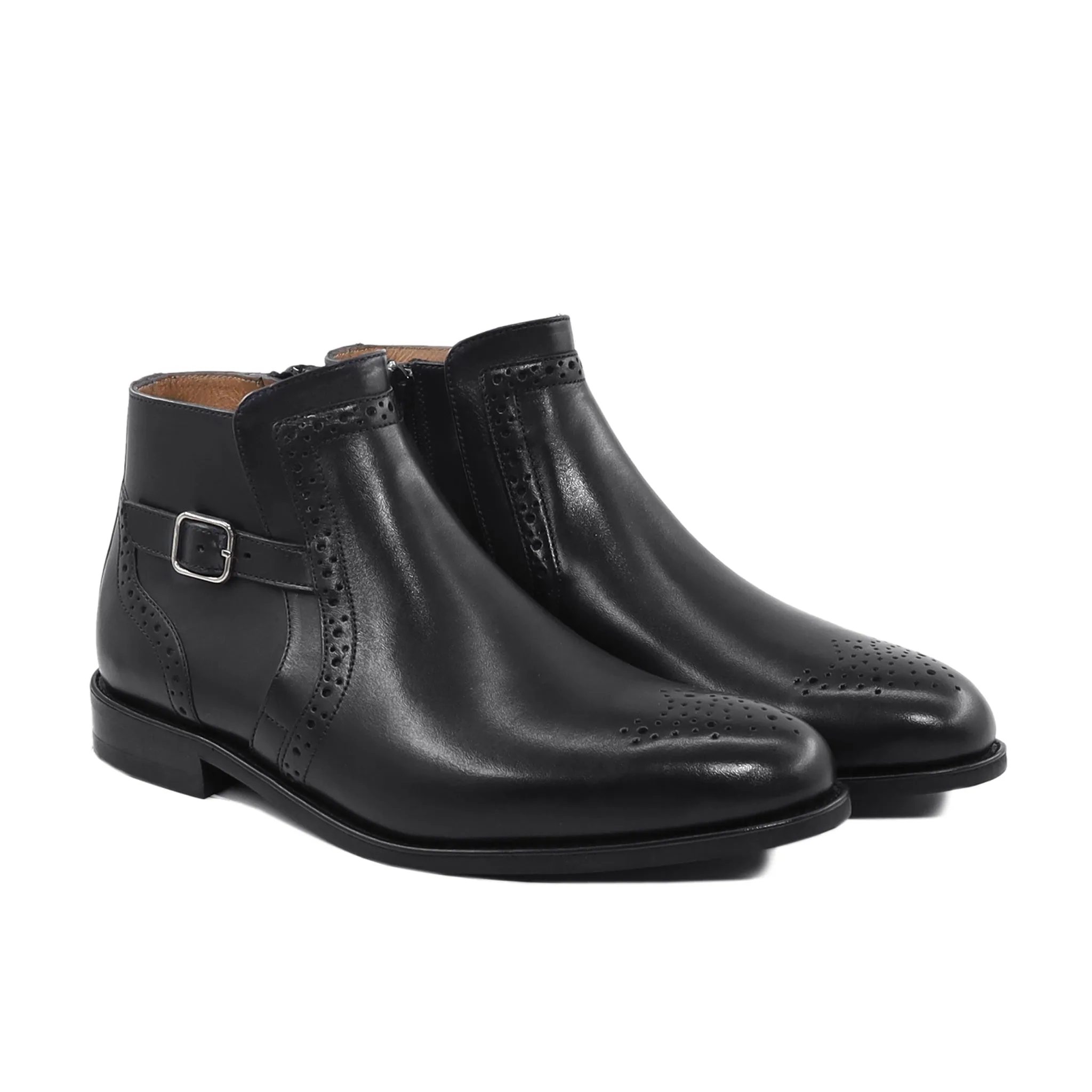 Dumbis - Men's Black Calf Leather Jodhpur Boot