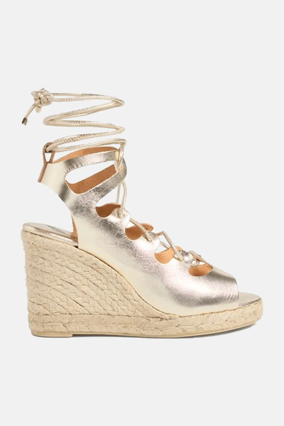 ESPADRILLES WEDGES "ANTIGONE" PLATINUM