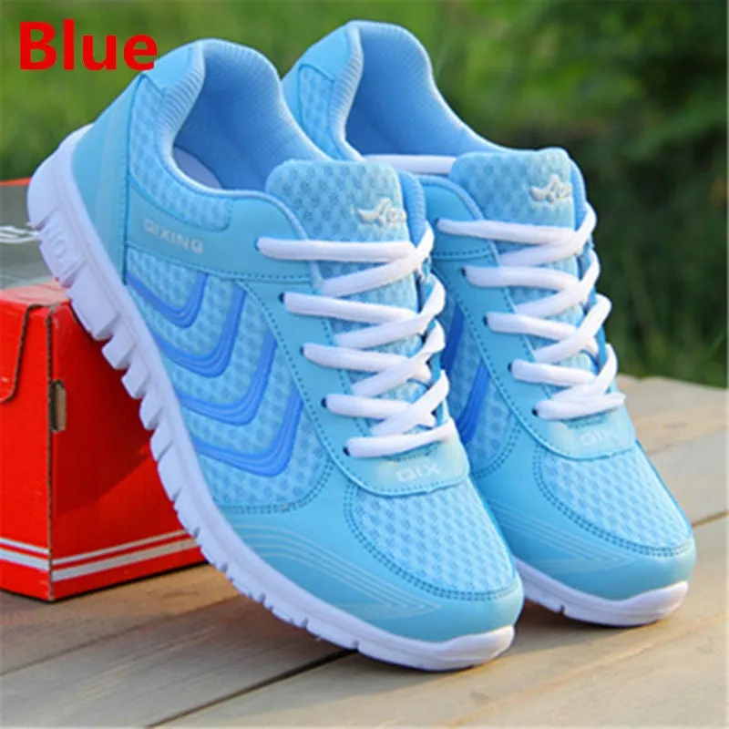 Fashion womens sneakers breathable mesh running sports shoes 2016