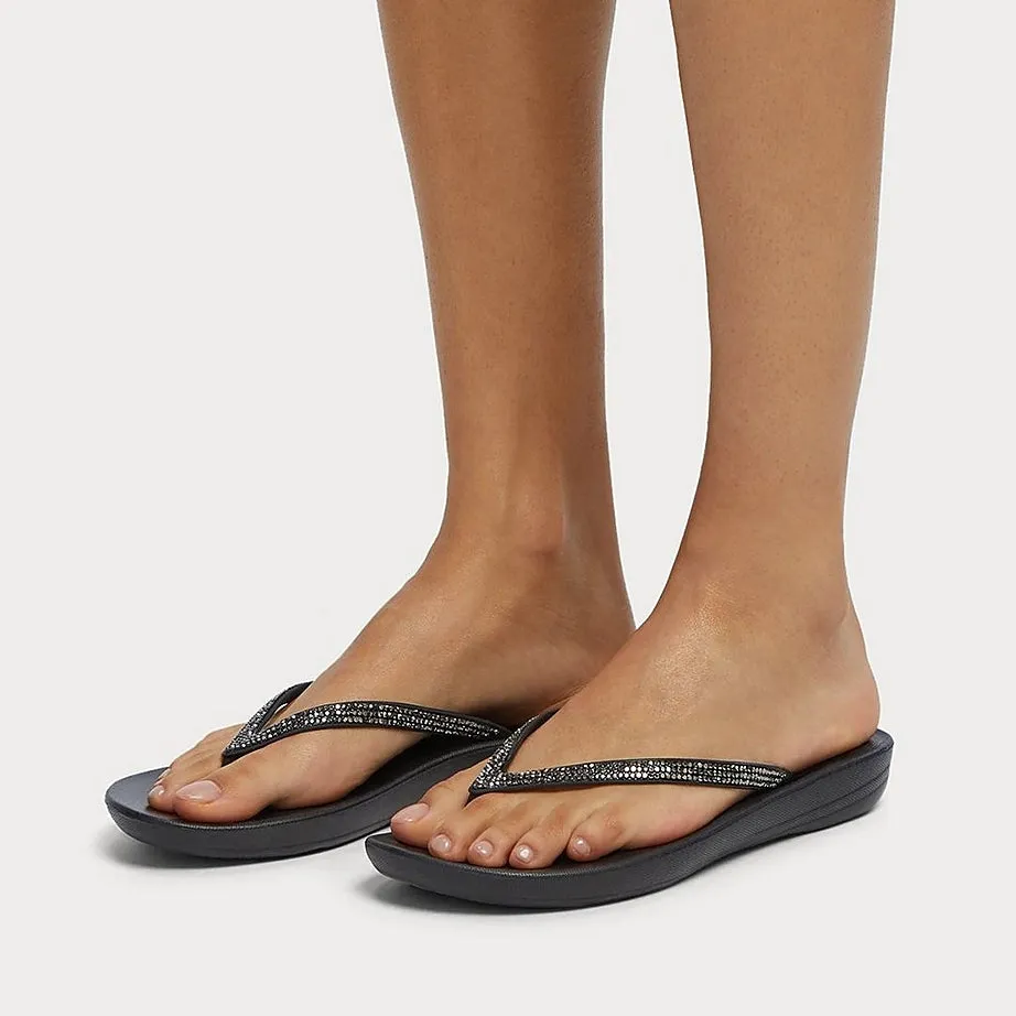 FitFlops iQushion Black Sparkle Sandals