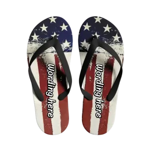 Gifts for Businesses, Promotional Corporate Gifts Personalized America Flag Flip Flop, Patriotic Flip Flop for Men, Women, Children, Unisex Flip Flop, 1916-23020071