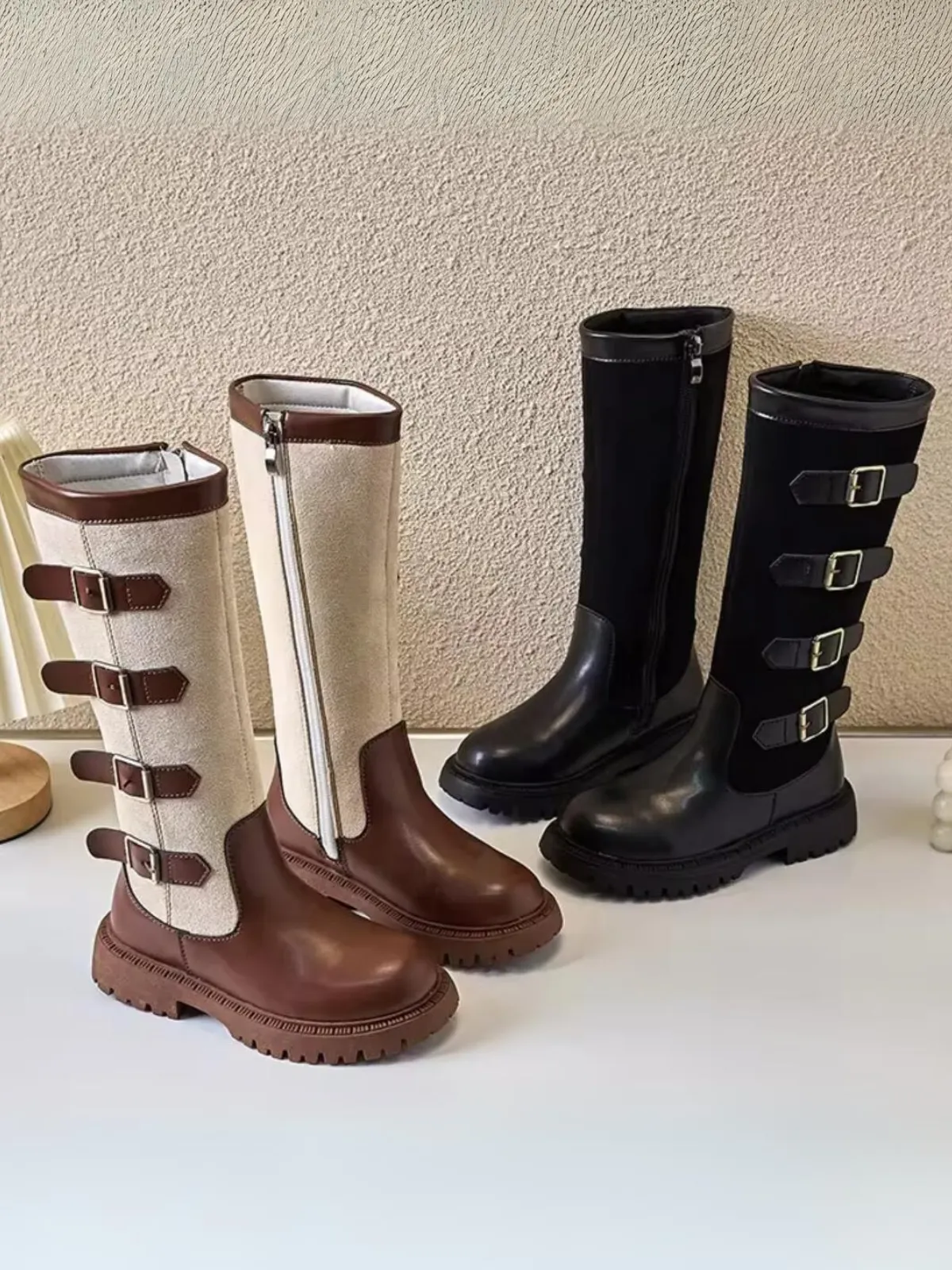 Girls High Top Fashion Knee-High Boots By Liv and Mia