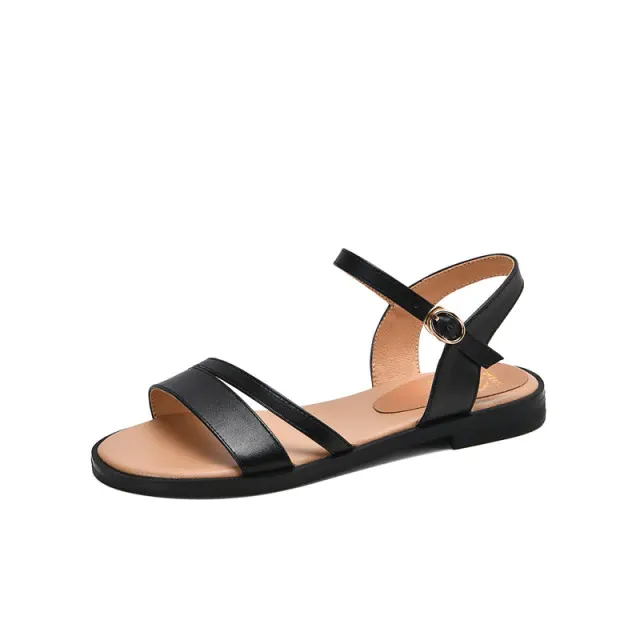 Glenda Women's Flat Summer Leather Sandal