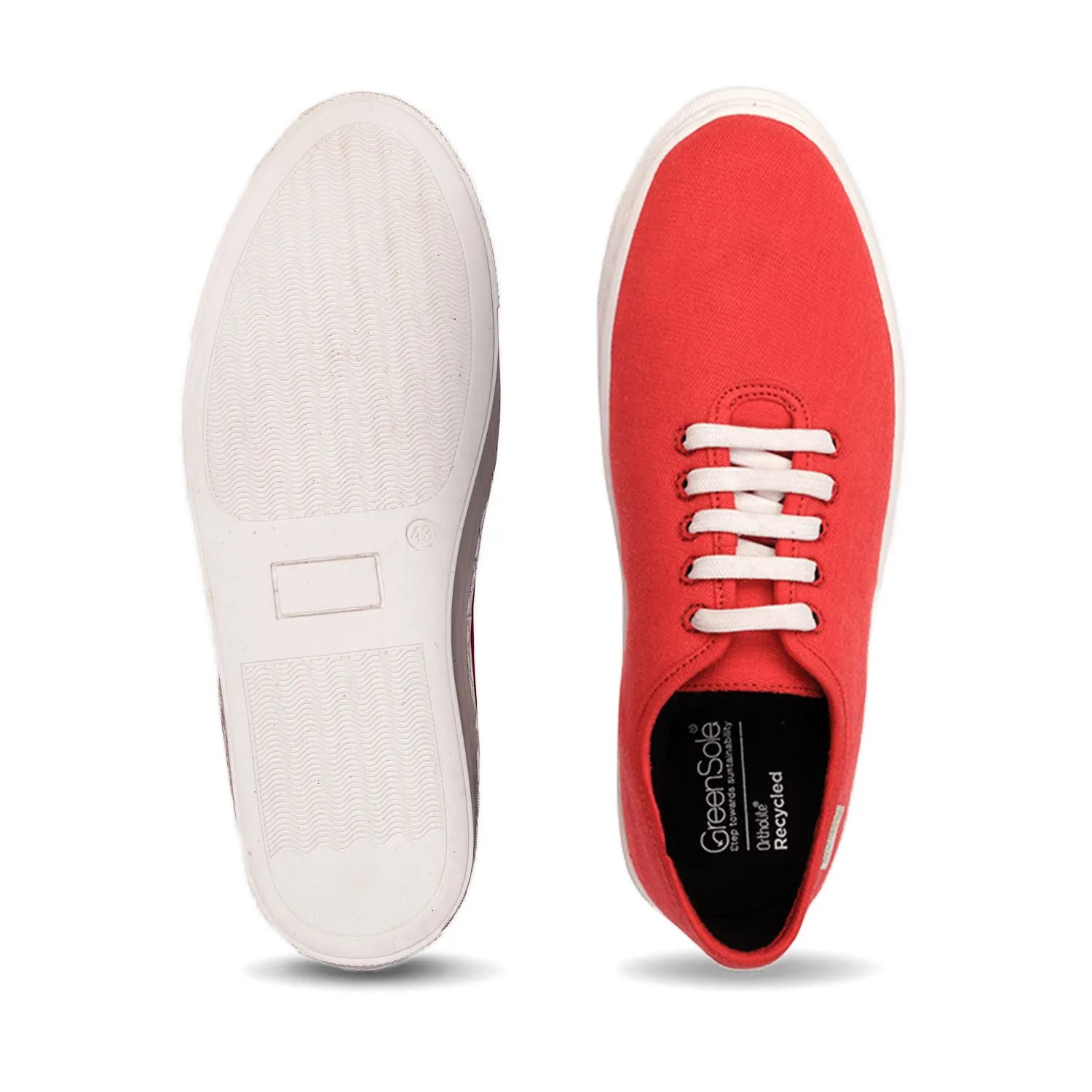 GREENSOLE MINIMAL RED MENS SNEAKER LACE UP