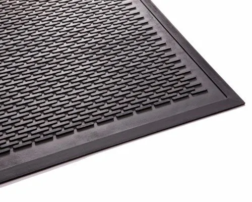 Guardian Clean Step Scraper Floor Mat, Rubber, 4'x6', Black