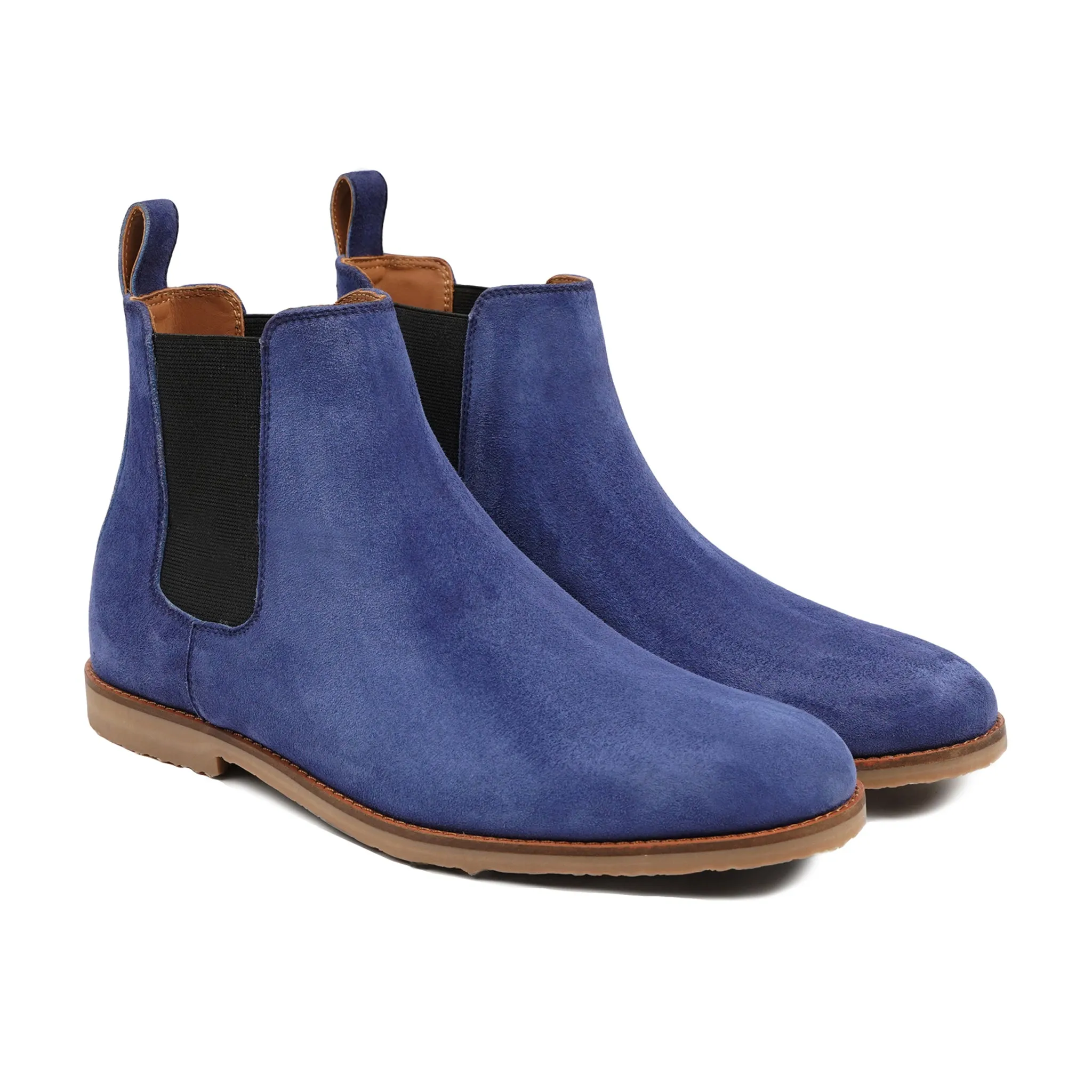 Hassel - Men's Light Blue Kid Suede Chelsea Boot