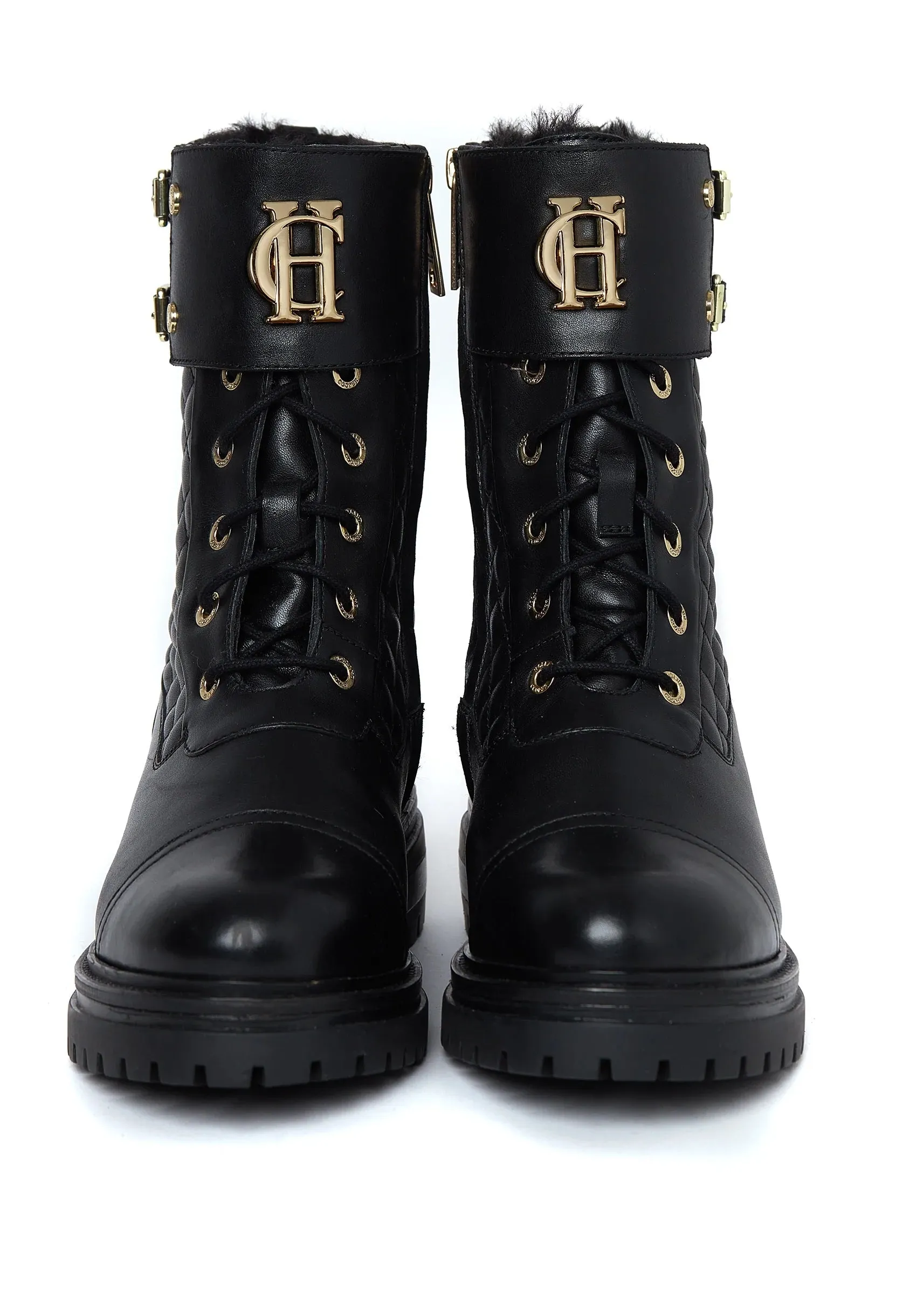 Holland Cooper Camden Biker Boot in Black