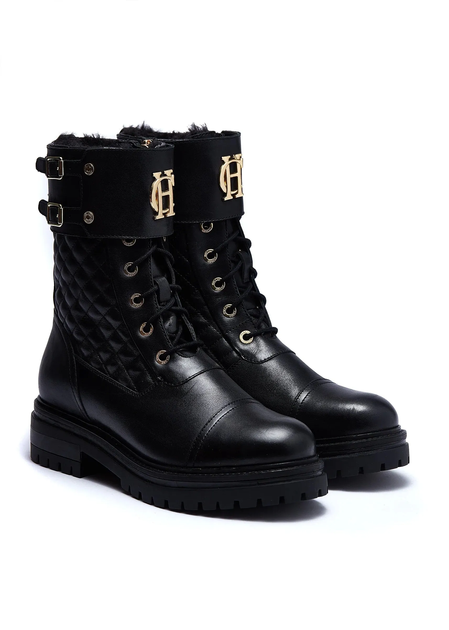 Holland Cooper Camden Biker Boot in Black