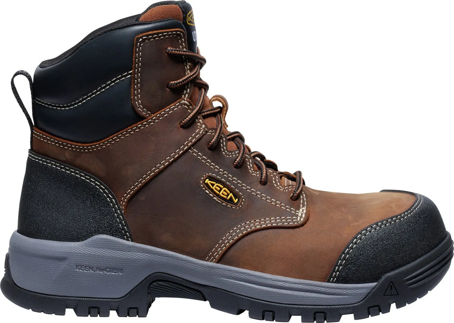 Keen Utility Womens Evanston 6in ESD CT Bison/Black Leather Work Boots