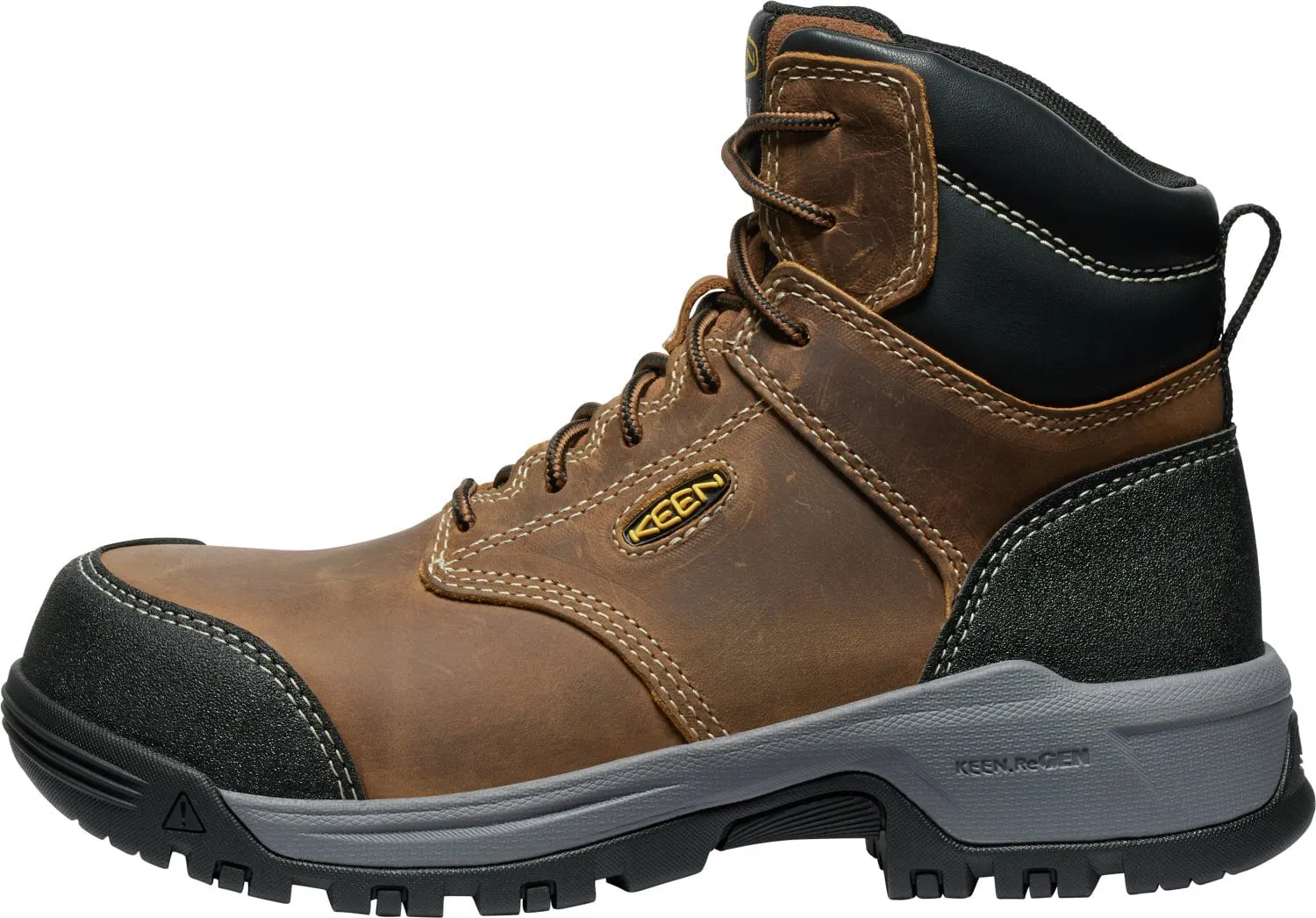 Keen Utility Womens Evanston 6in ESD CT Bison/Black Leather Work Boots