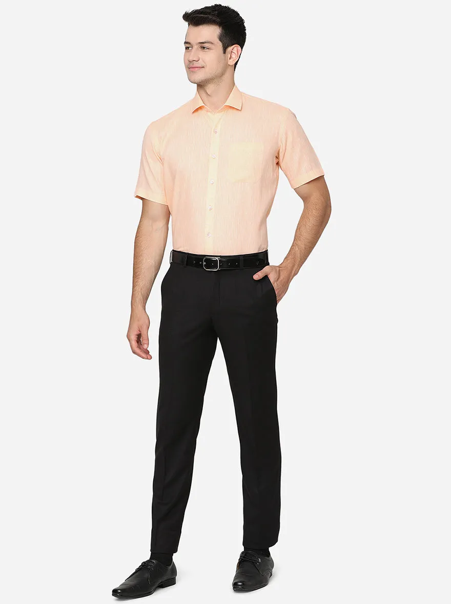 Light Orange Solid Slim Fit Formal Shirt | JadeBlue