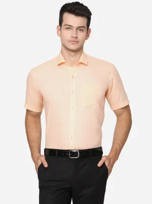 Light Orange Solid Slim Fit Formal Shirt | JadeBlue