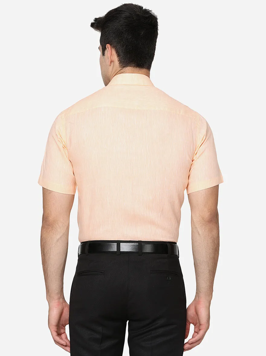 Light Orange Solid Slim Fit Formal Shirt | JadeBlue