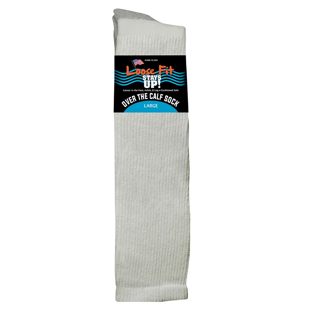 Loose Fit Stays Up Over the Calf Athletic Socks