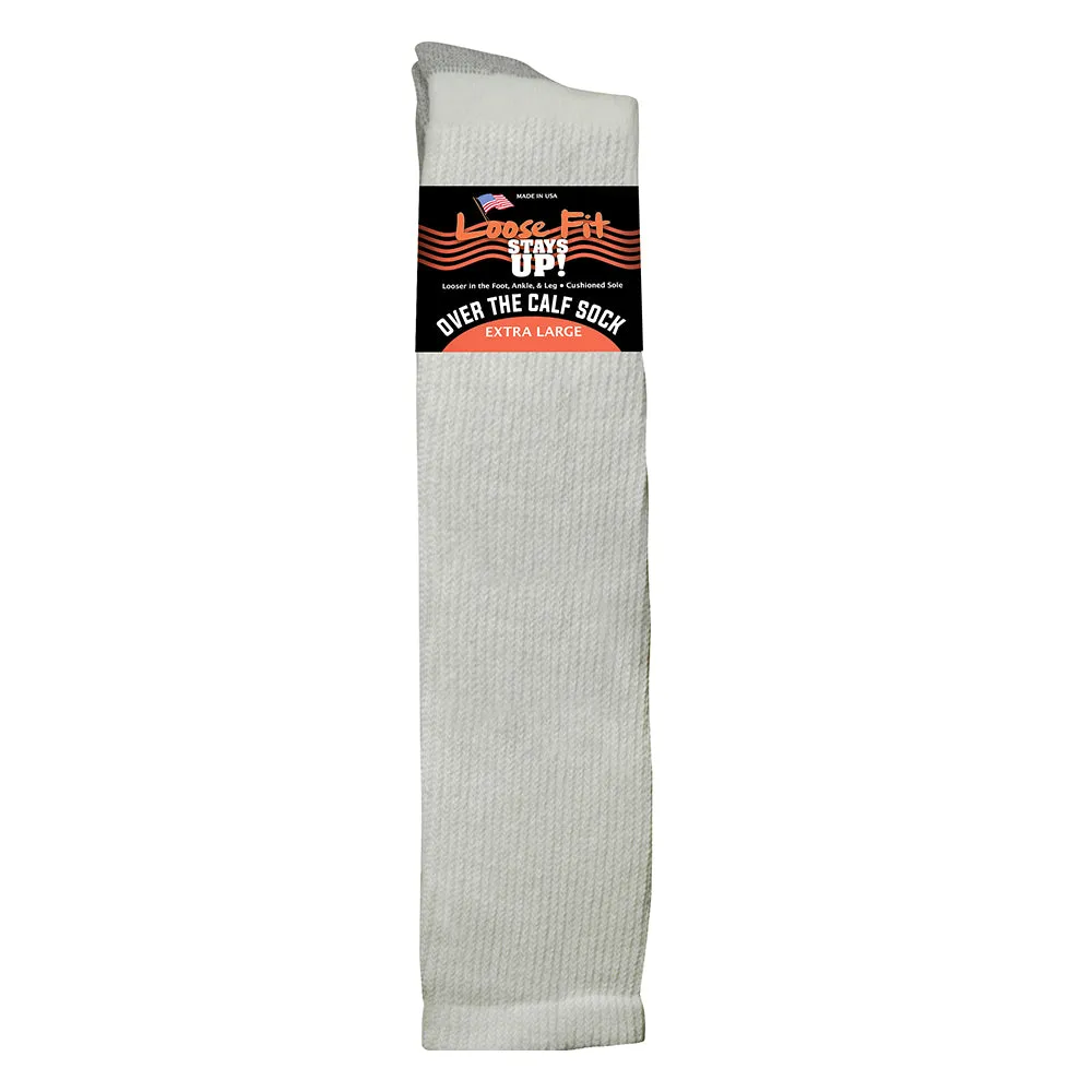 Loose Fit Stays Up Over the Calf Athletic Socks