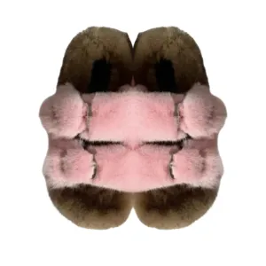 Luxe Mink Slide Sandals - Pink 'n' Brown