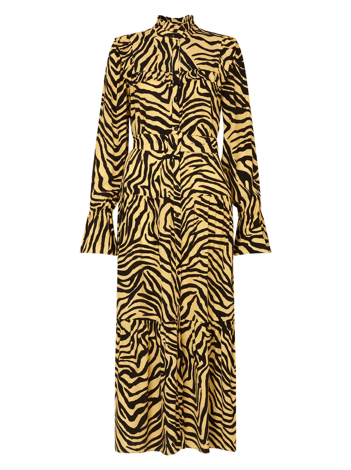 Mandy Yellow Zebra Print Maxi Dress