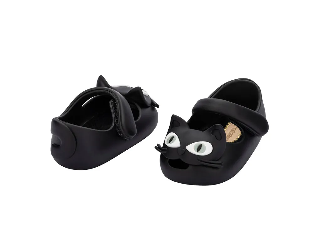 My First Mini Melissa Cat Black Ballerina Shoes For Baby