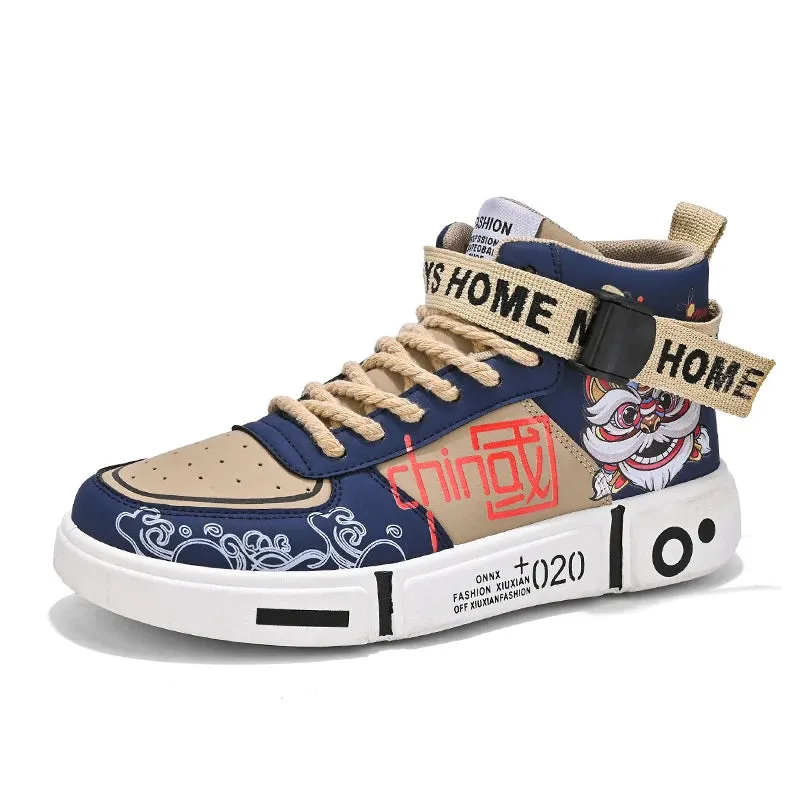 New Fashion Chinese Tiger High Top Unisex Skate Sneakers