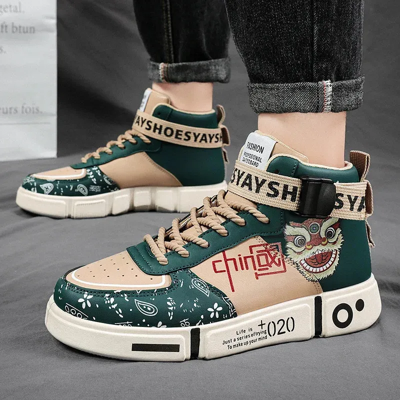 New Fashion Chinese Tiger High Top Unisex Skate Sneakers