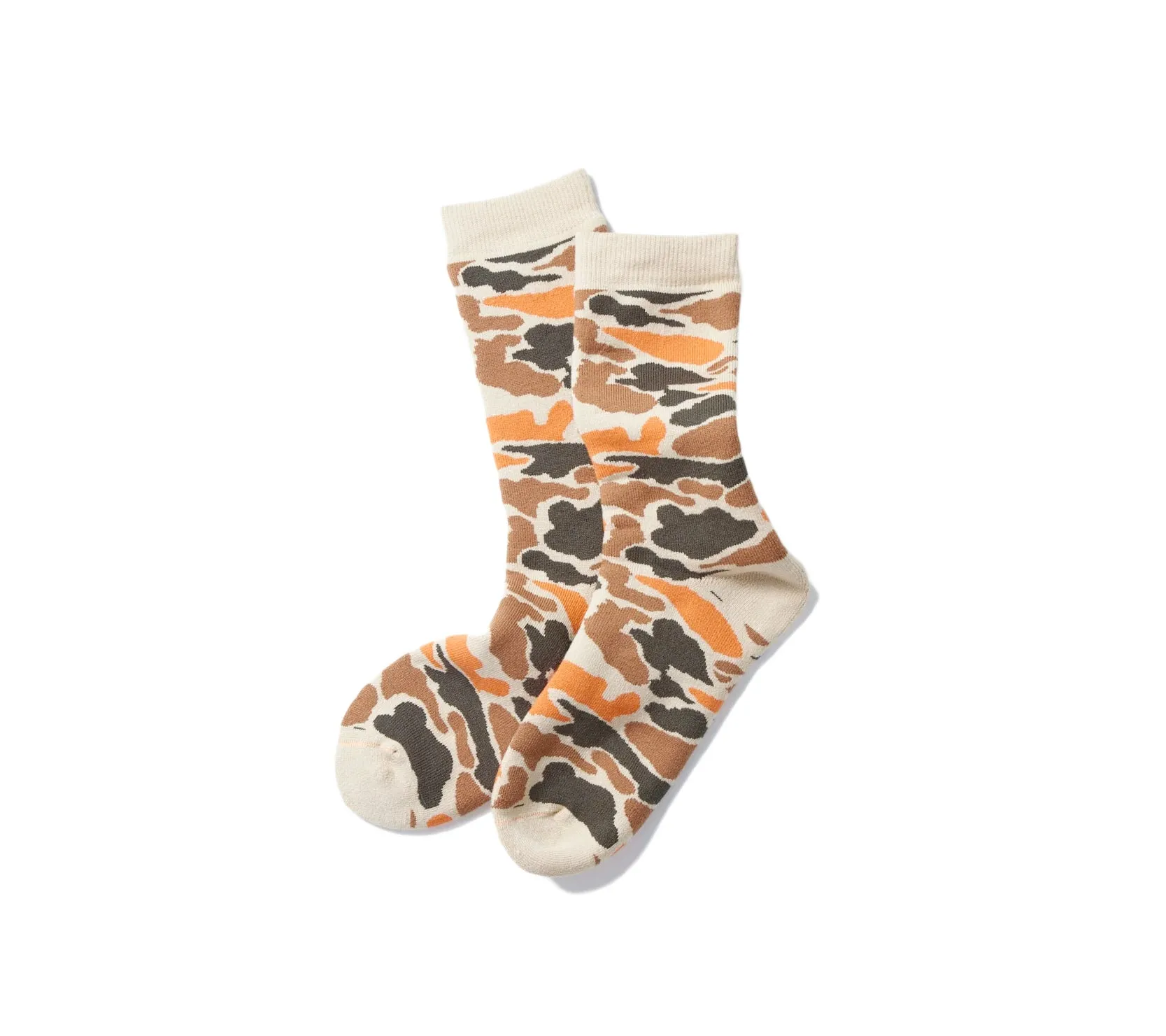 Pile Camo Crew Sock | Beige/Orange