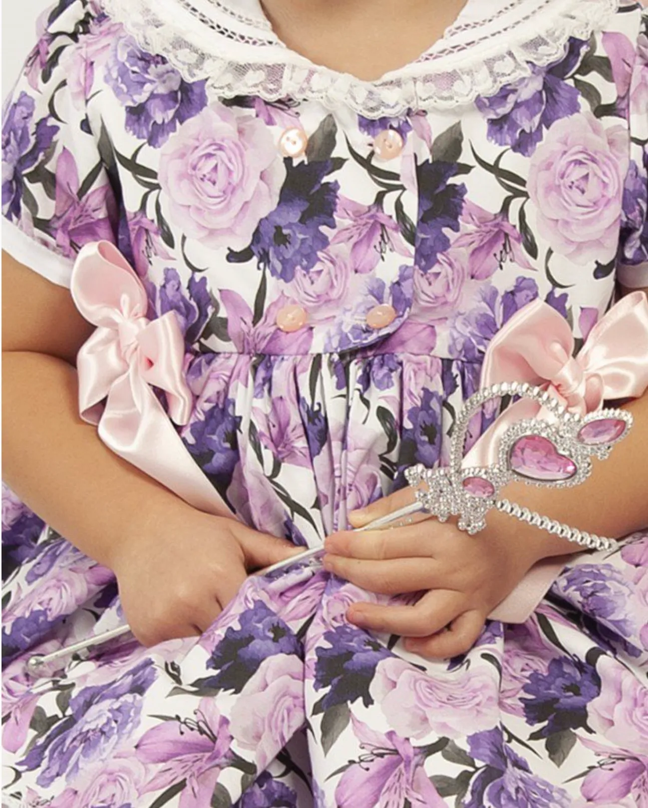 Purple Floral Puffball Dress