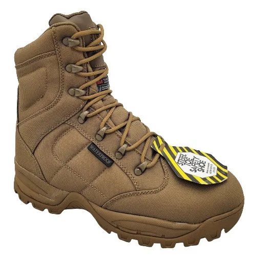 Rhino 9" Waterproof Steel Toe Safety Work Boot, Coyote