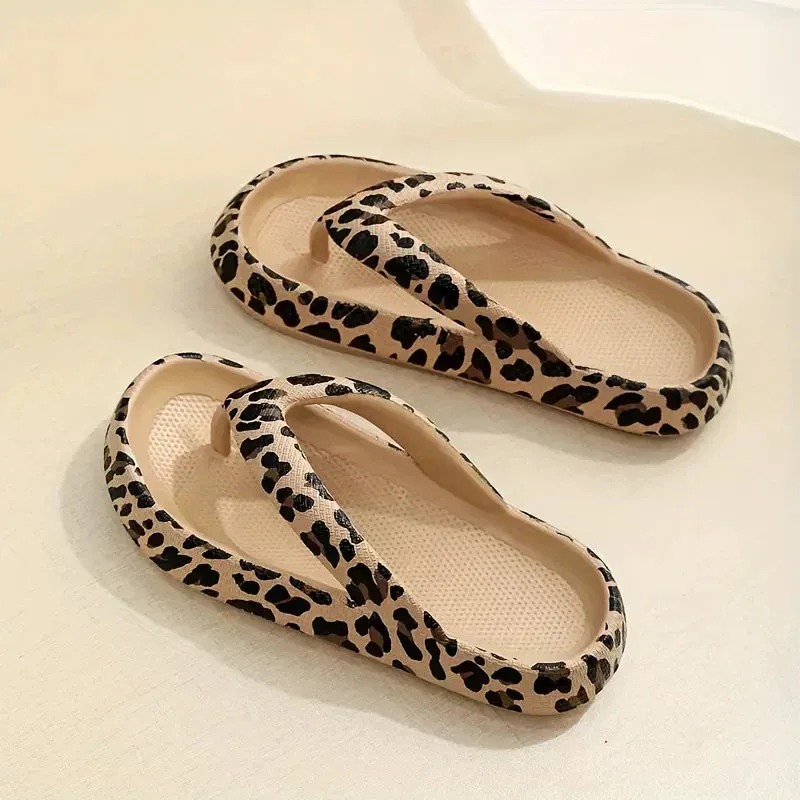 Riley - Leopard Print Flip-Flops