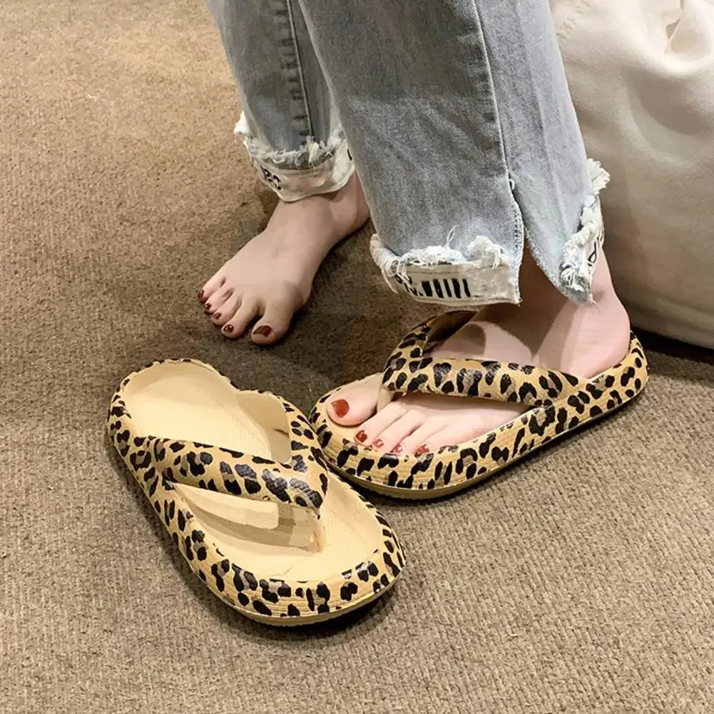 Riley - Leopard Print Flip-Flops