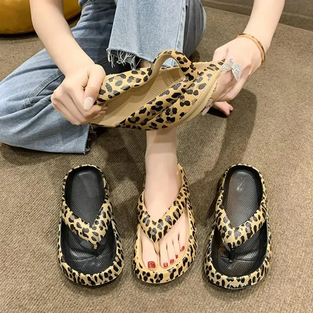 Riley - Leopard Print Flip-Flops