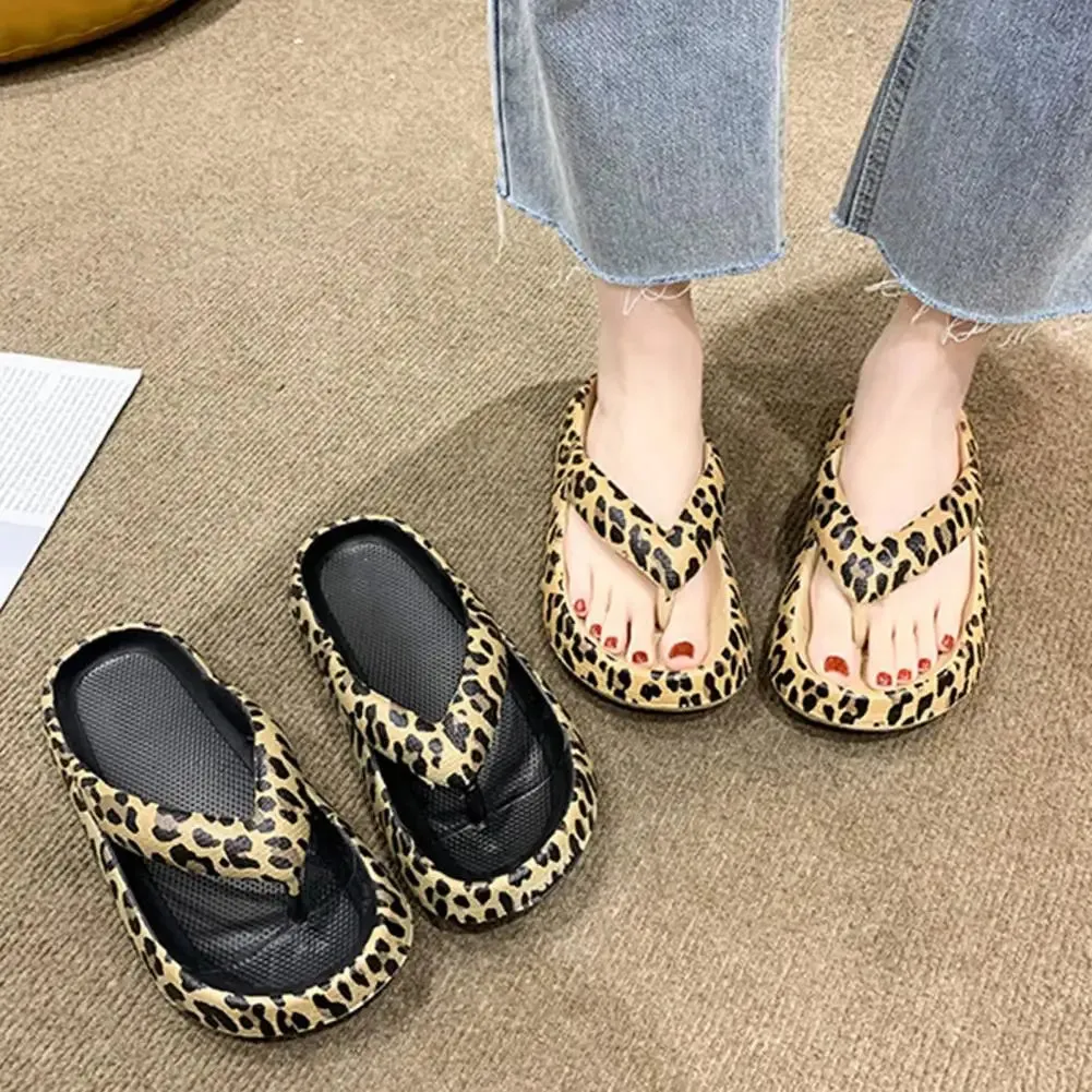 Riley - Leopard Print Flip-Flops