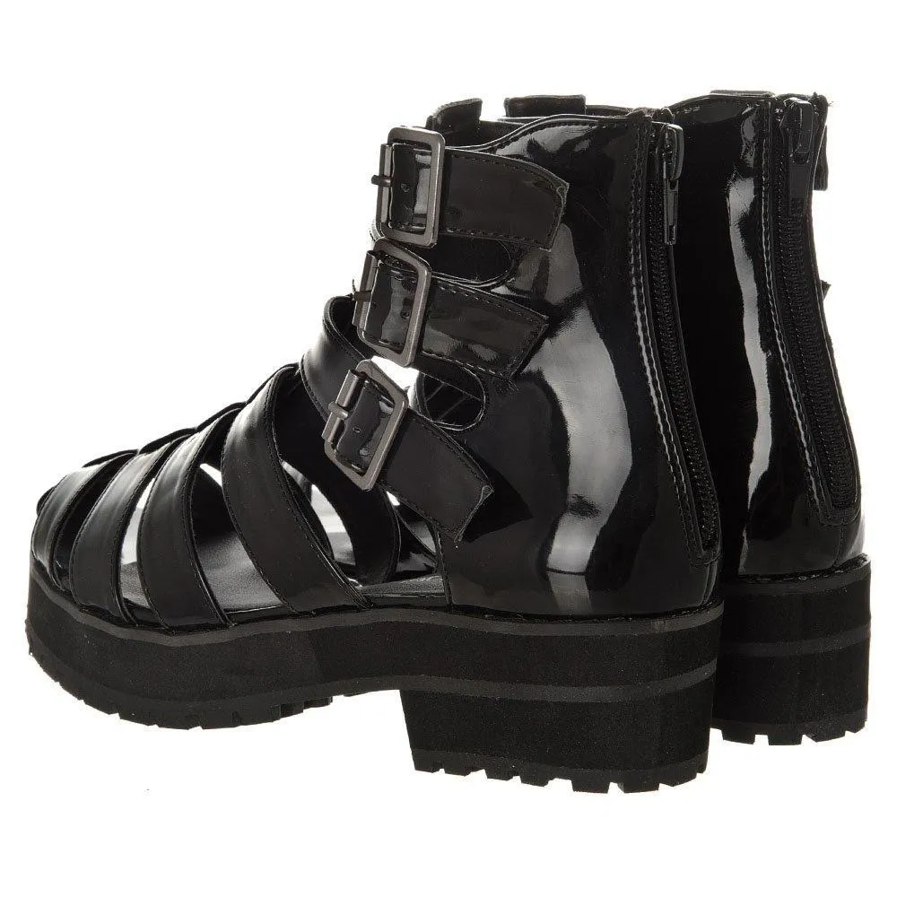 Rome Triple Buckle Cleated Sole Gladiator Sandal