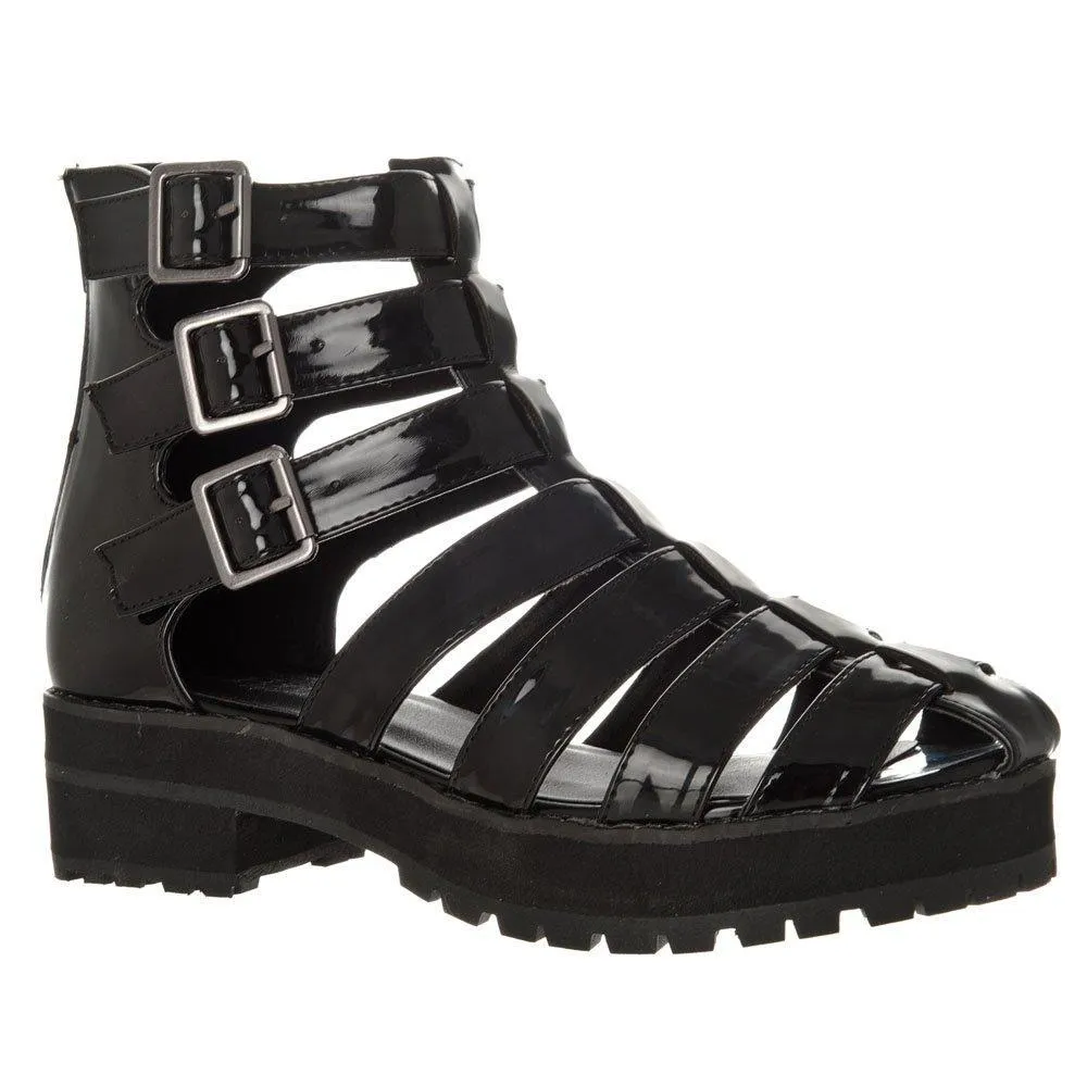 Rome Triple Buckle Cleated Sole Gladiator Sandal