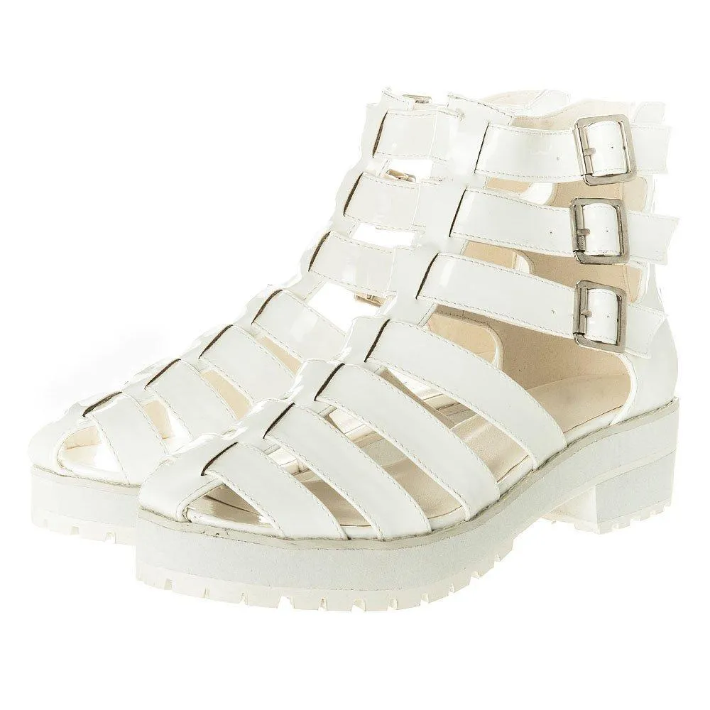 Rome Triple Buckle Cleated Sole Gladiator Sandal