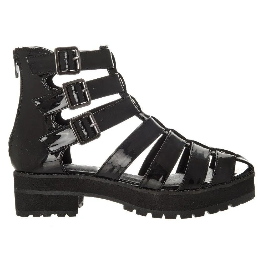 Rome Triple Buckle Cleated Sole Gladiator Sandal