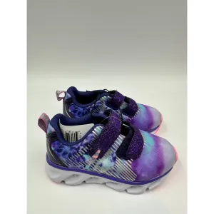 Small Kid Size 8, Purple Tye Dye Sneakers with Purple Sparkle Straps