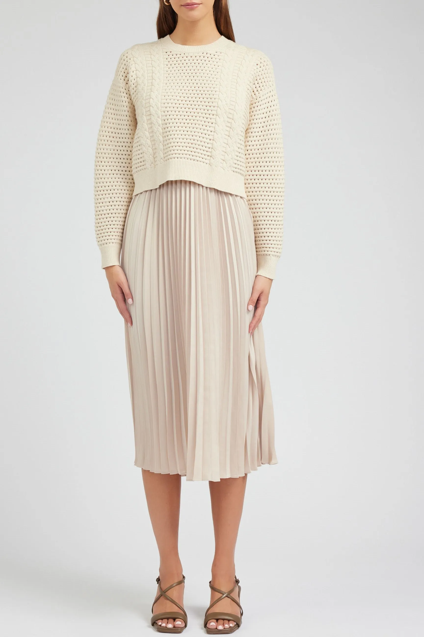 The 2 in 1 Sweater Dress in Champagne