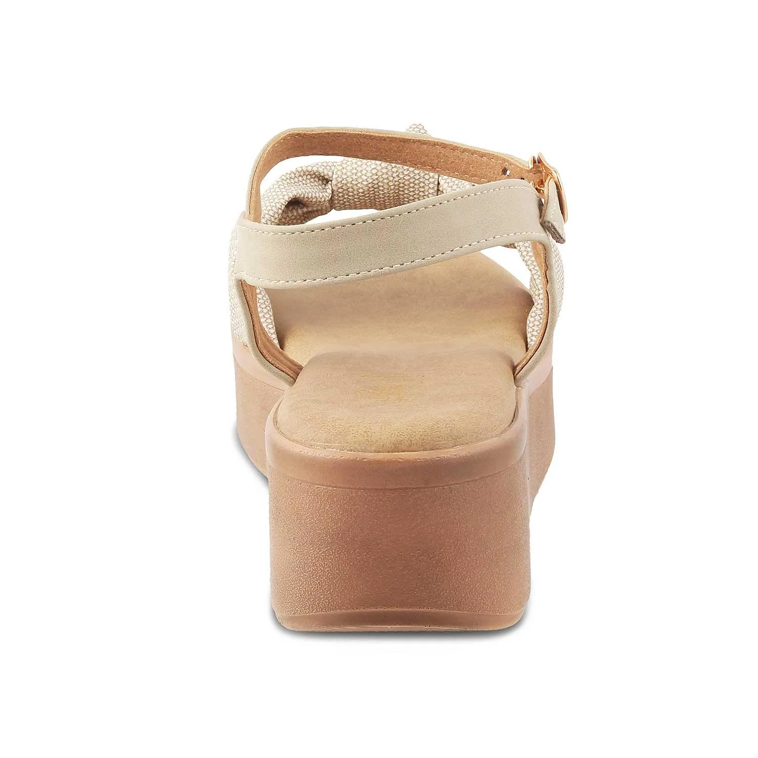 The Brera Beige Women's Platform Wedge Sandals Tresmode