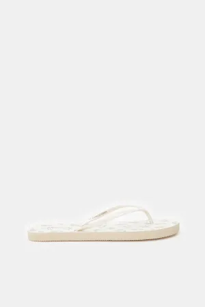 Women Ivory Ditsy Print Flip Flop