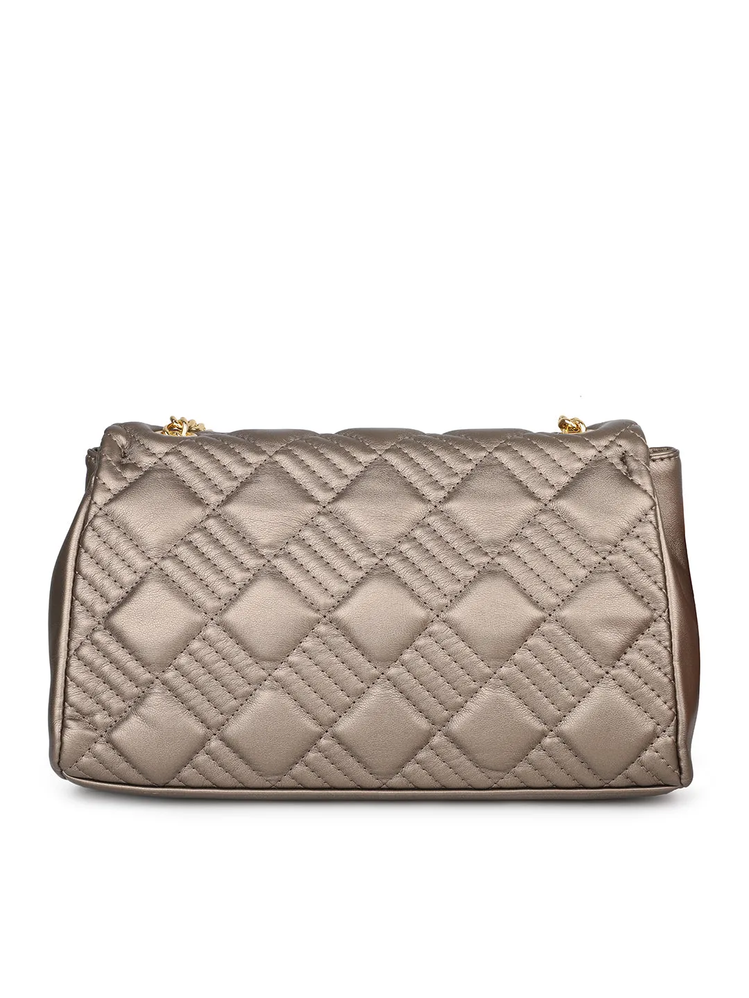 Women Pewter Quilted Sling Bag