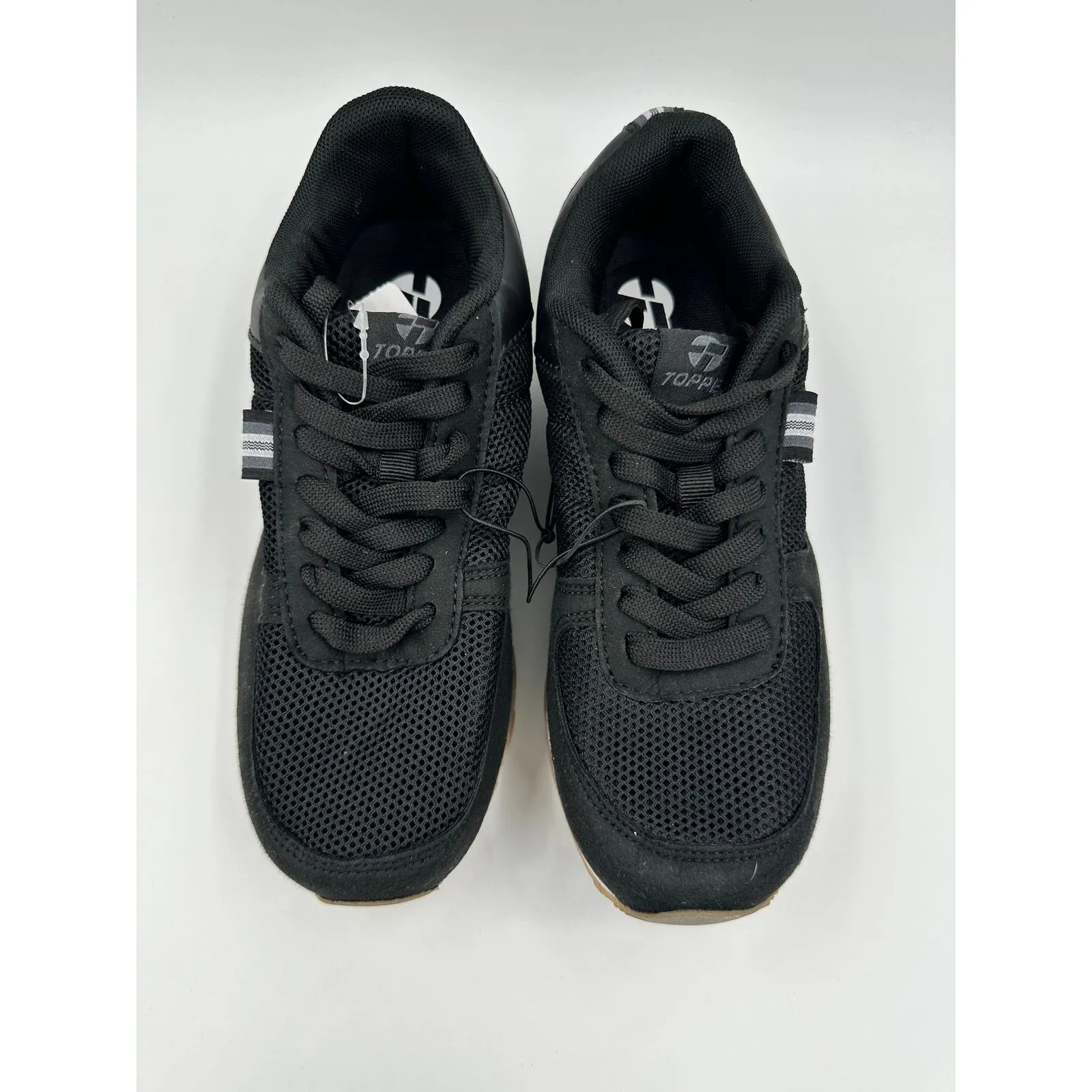 Women's Size 5, Black 70s Style Casual Sneaker with White Sole