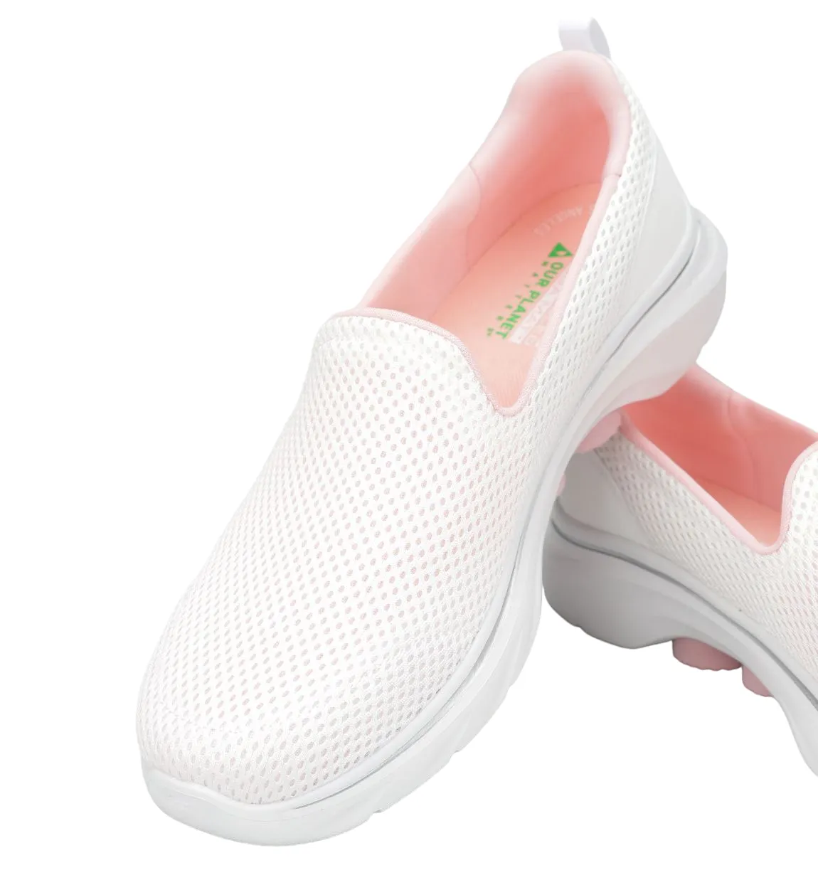 Womens Skechers Go Walk 7- Razi  White/ Pink Walking Shoes