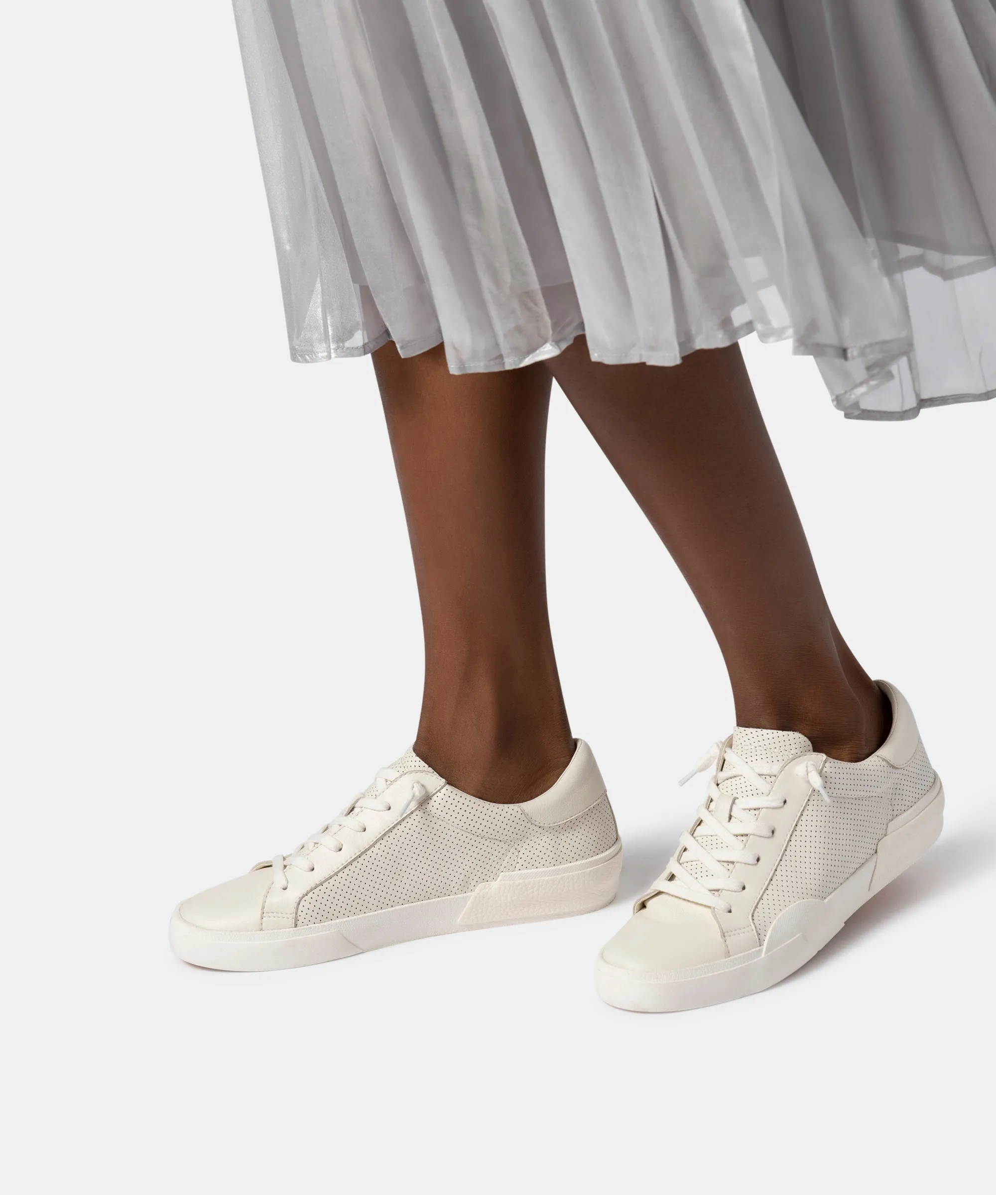 ZINA SNEAKERS WHITE PERFORATED LEATHER